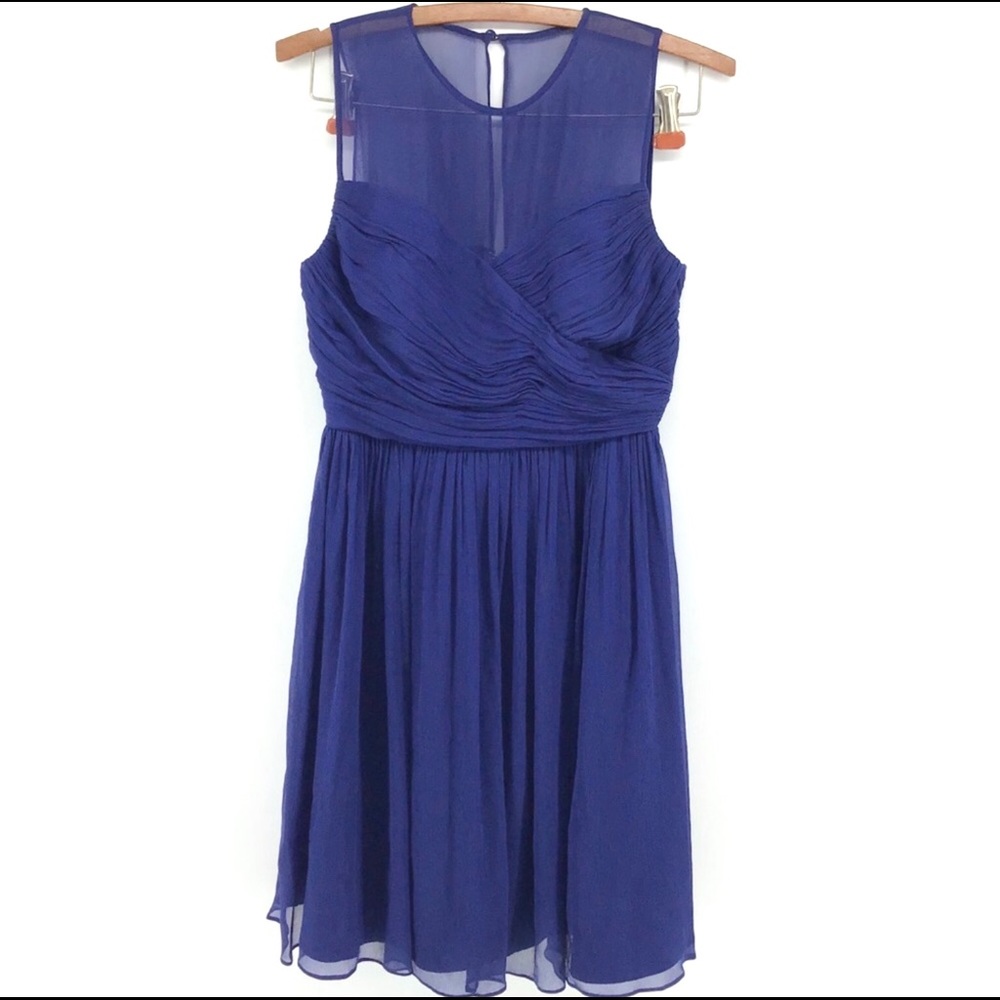 J. CREW Blue Silk Sleeveless Formal Semi-Formal Mini Dress